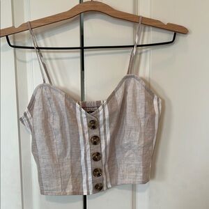 Express Cream Tan Sleeveless Bustier Camisole